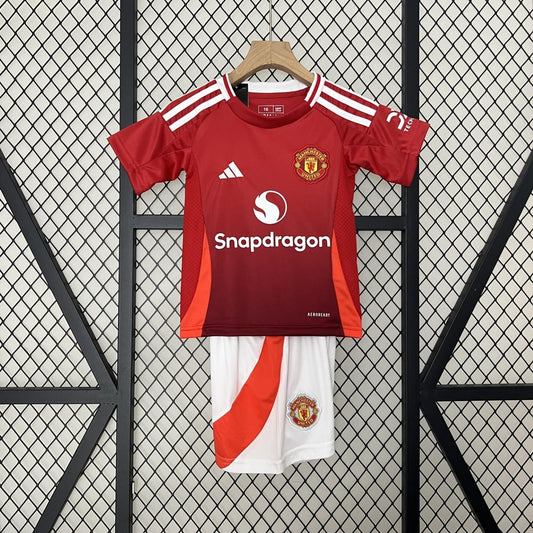 Kit Infantil Manchester United Titular 24/25 - Adidas Lançamento