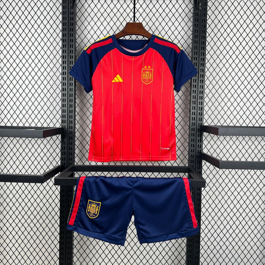 Kids Espanha 2 Estrelas Copa 2026 - Camisa Titular